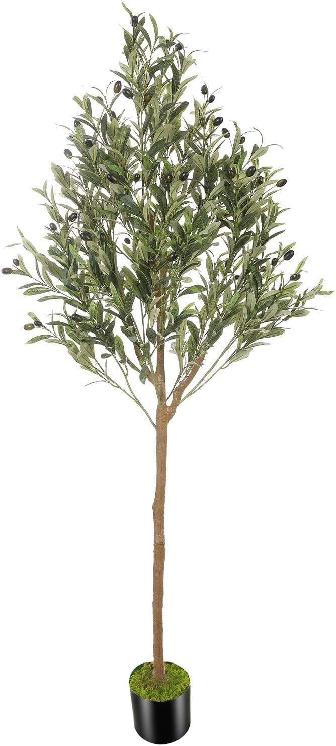 OXLLXO 5ft Artificial Olive Tree (60in) with Plastic Nursery Pot Faux Olive Silk Tree, Fruits Fak... | Amazon (US)
