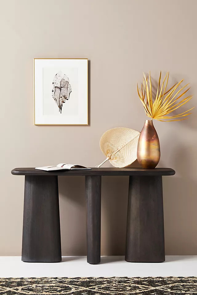Kalle Sculptural Oak Console | Anthropologie (US)