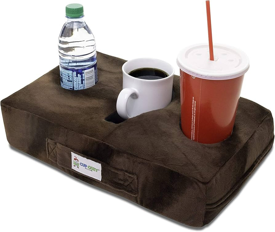 Cup Cozy Pillow (Brown)- The World's Best Cup Holder! Keep Your Drinks Close and Prevent Spills. ... | Amazon (US)