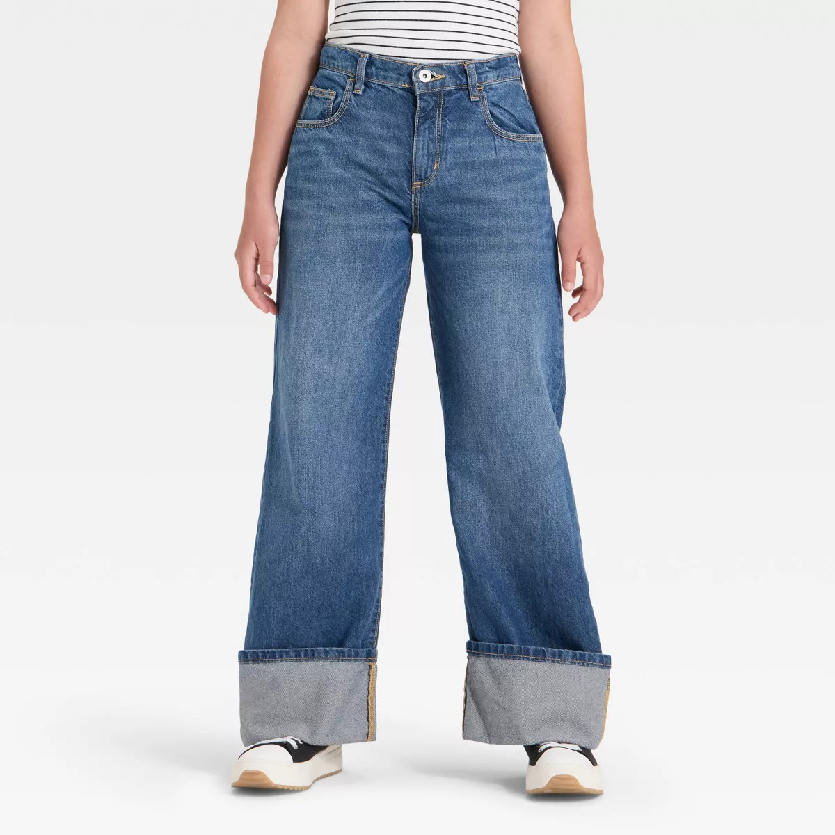Girls' Mid-Rise Loose Slouchy Wide Leg Jeans - art class™ | Target
