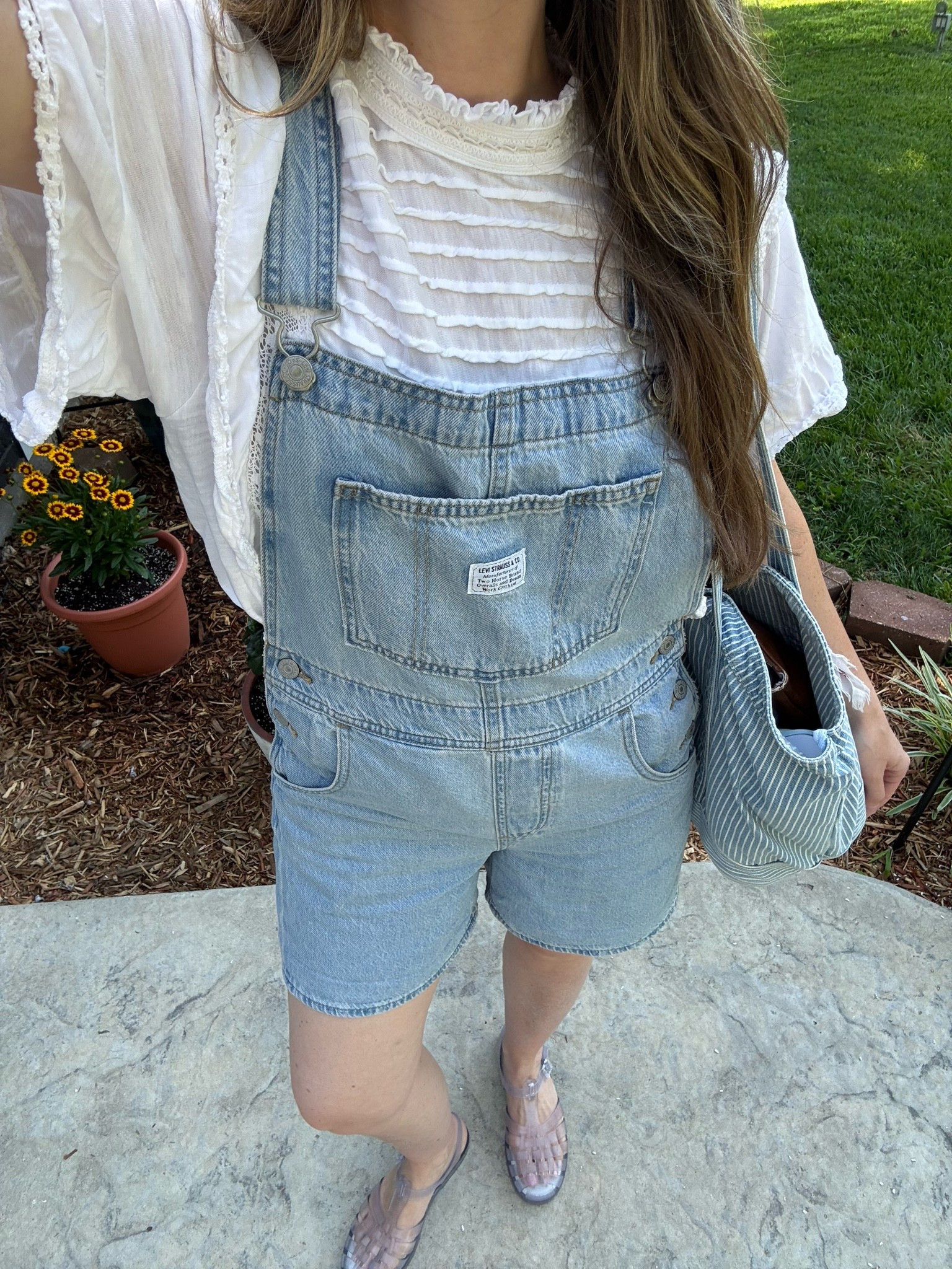 wearing small in short overalls and top is years old fp, linked similar dainty tops! Jellies tts, if in between size up!

Summer outfit

#LTKootd #LTKmomlife
