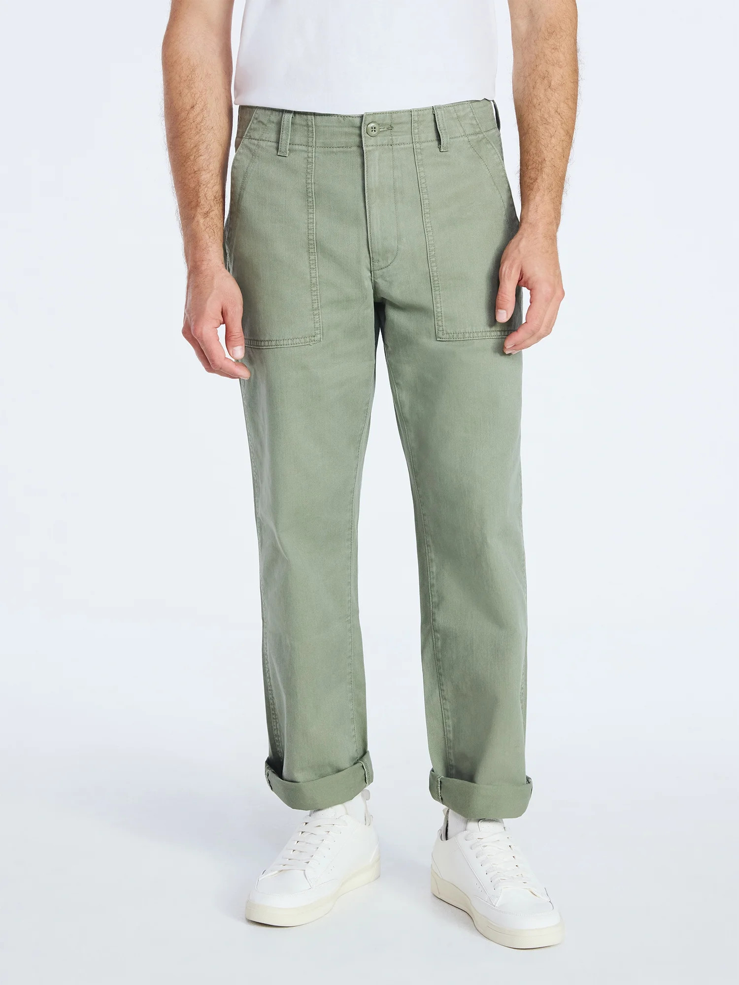 Free Assembly Men's Straight Fit Cotton Utility Pants, Sizes 30-38 | Walmart (US)