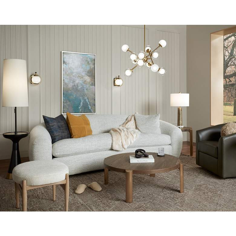 Uttermost Acrobat 24 1/2"W Textured Off-White Fabric Bench | Lamps Plus