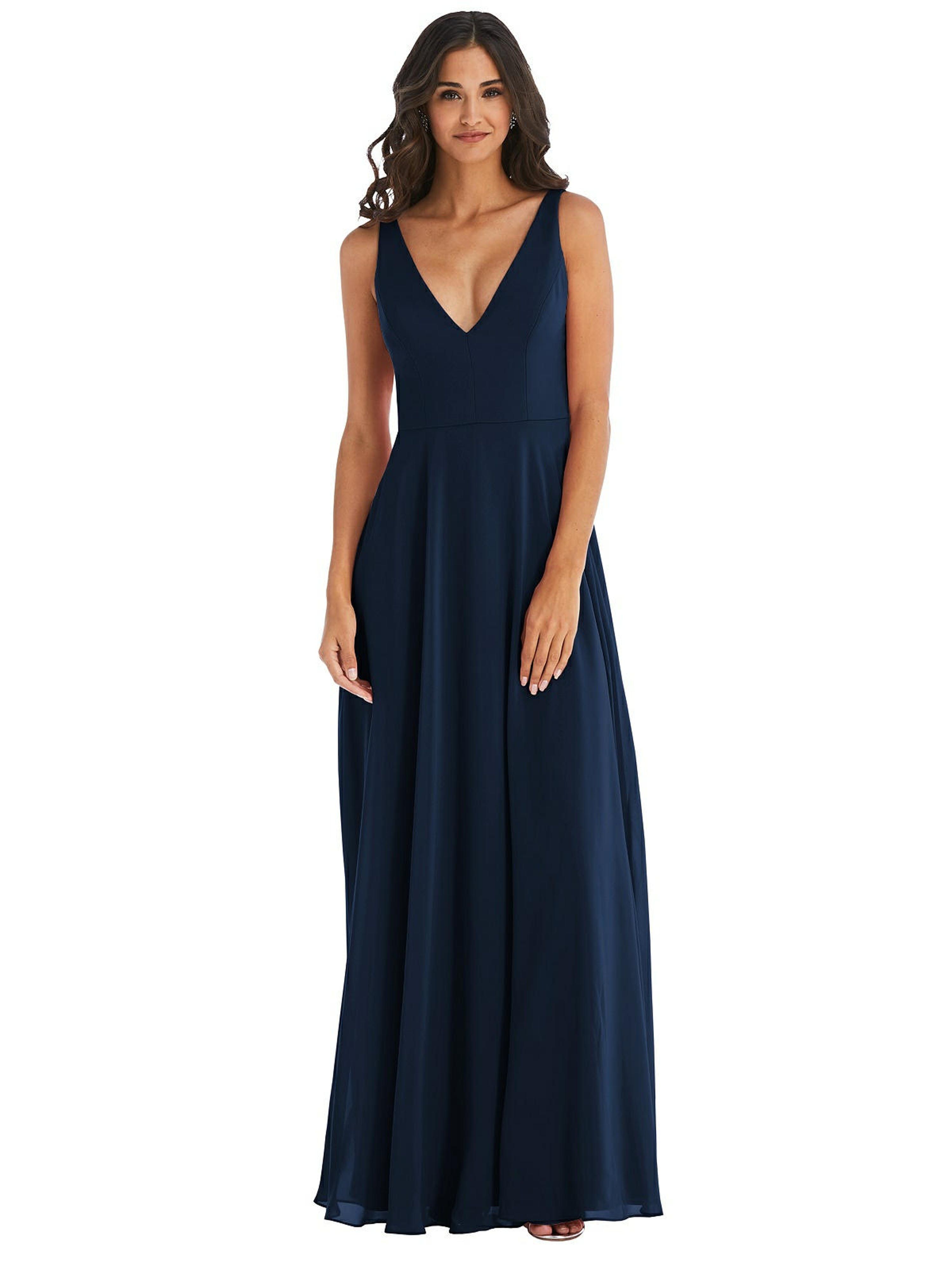 Deep V-Neck Chiffon Maxi Dress - 10 - Also in: 4, 12, 16, 14, 0, 2, 8, 18W, 6 | Verishop