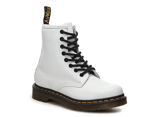Dr. Martens 1460 Combat Boot - Women's - White Leather | DSW