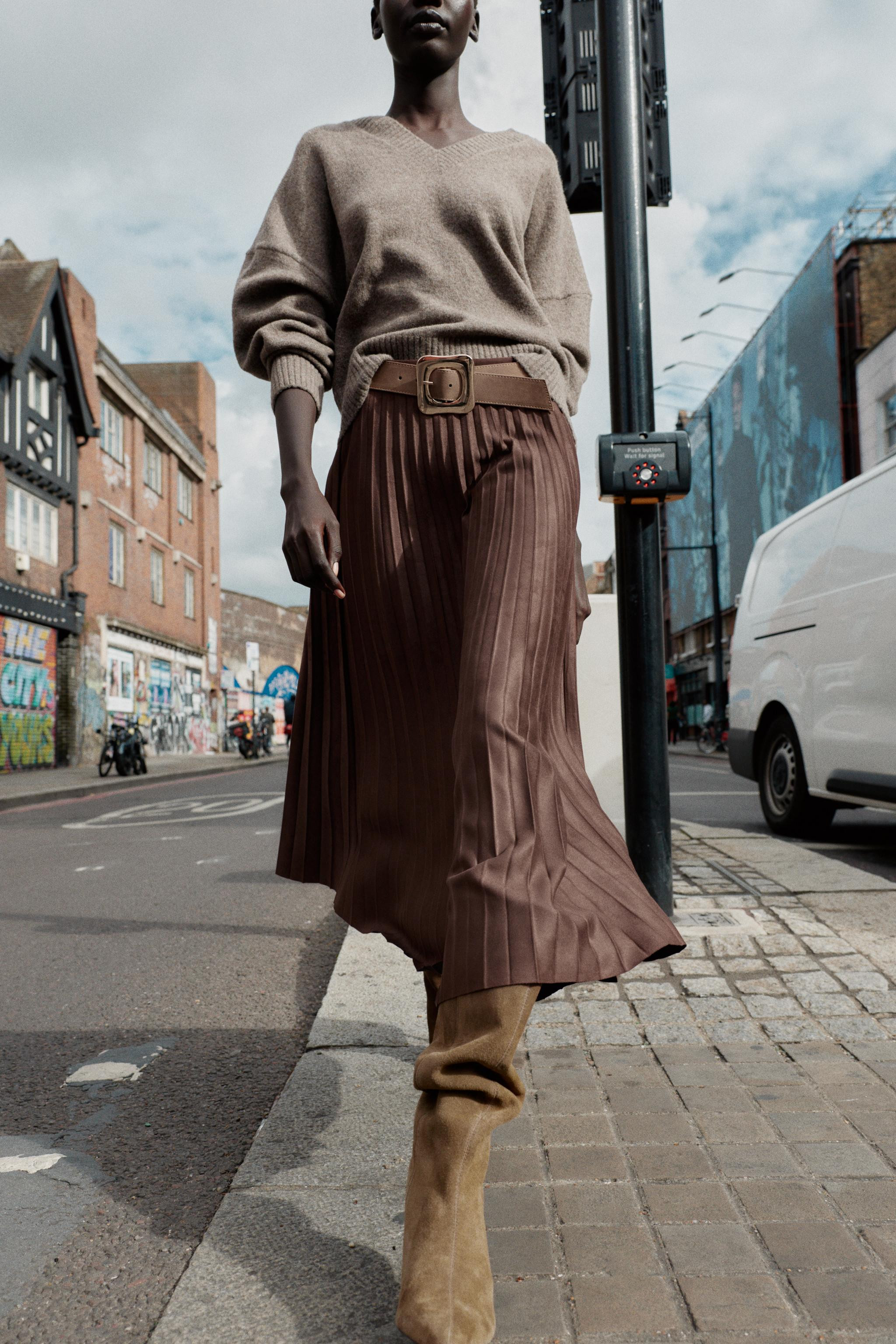 PLEATED SKIRT WITH BELT | Zara AU