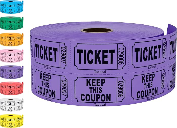 1000 Tacticai Raffle Tickets, Purple (1 of 8 Colors), Double Roll, Ticket for Events, Entry, Clas... | Amazon (US)