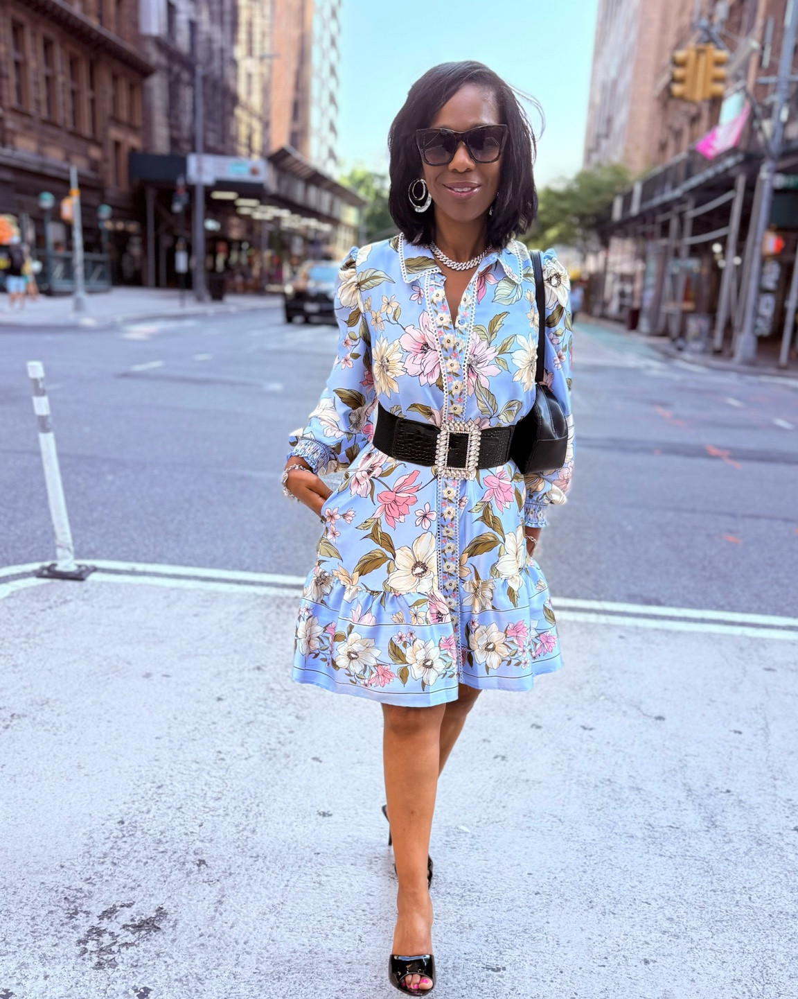 A Sunday well spent with my beautiful mom. 🤍

This floral dress was perfect for church, a stroll through the city, and lunch together. I paired it with black patent heels, a statement belt, and a classic black handbag for a polished look that’s easy to wear from morning to afternoon.

I’m 5’4”, 140 lbs, wearing a Medium. Shop the look through the link in my bio. 💙✨

#LTKStyle #LTKFashion #SundayStyle #ChurchStyle #WomenOver50 #StyleOver60 #FashionOver50
