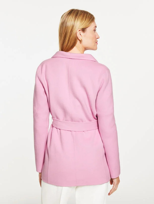 Tie Waist Wool Blend Jacket | Talbots