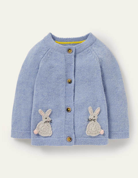 Newborn Crochet Cardigan - Frosted Blue Marl Bunnies | Boden (US)