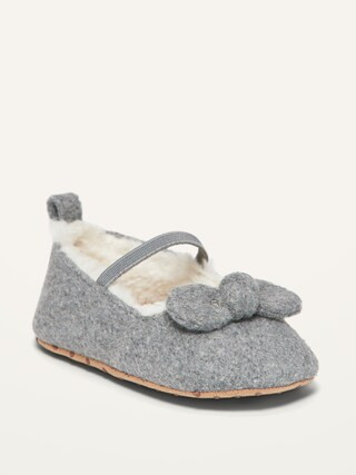 Unisex Sherpa-Lined Bow-Tie Ballet Flats for Baby | Old Navy (US)