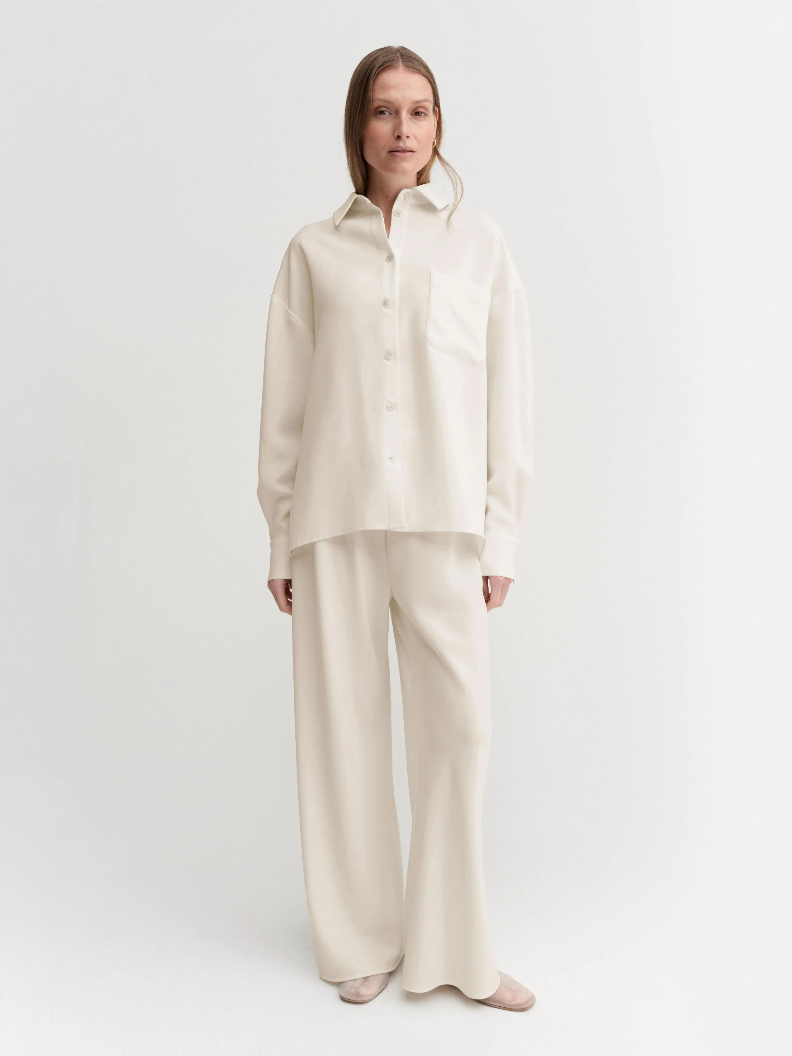 Finn Crepe Shirt, cream | Almada Label