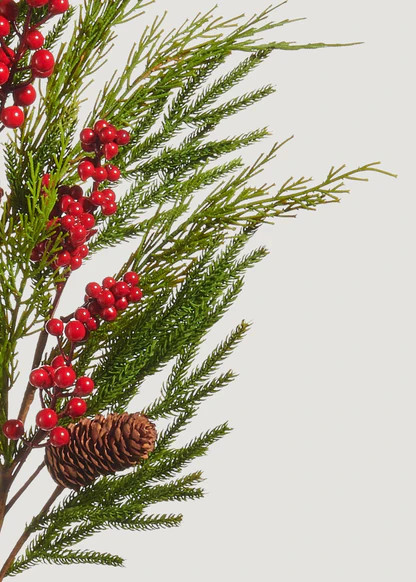 Fake Pine Branch with Berries | Artificial Christmas Greens | Afloral | Afloral