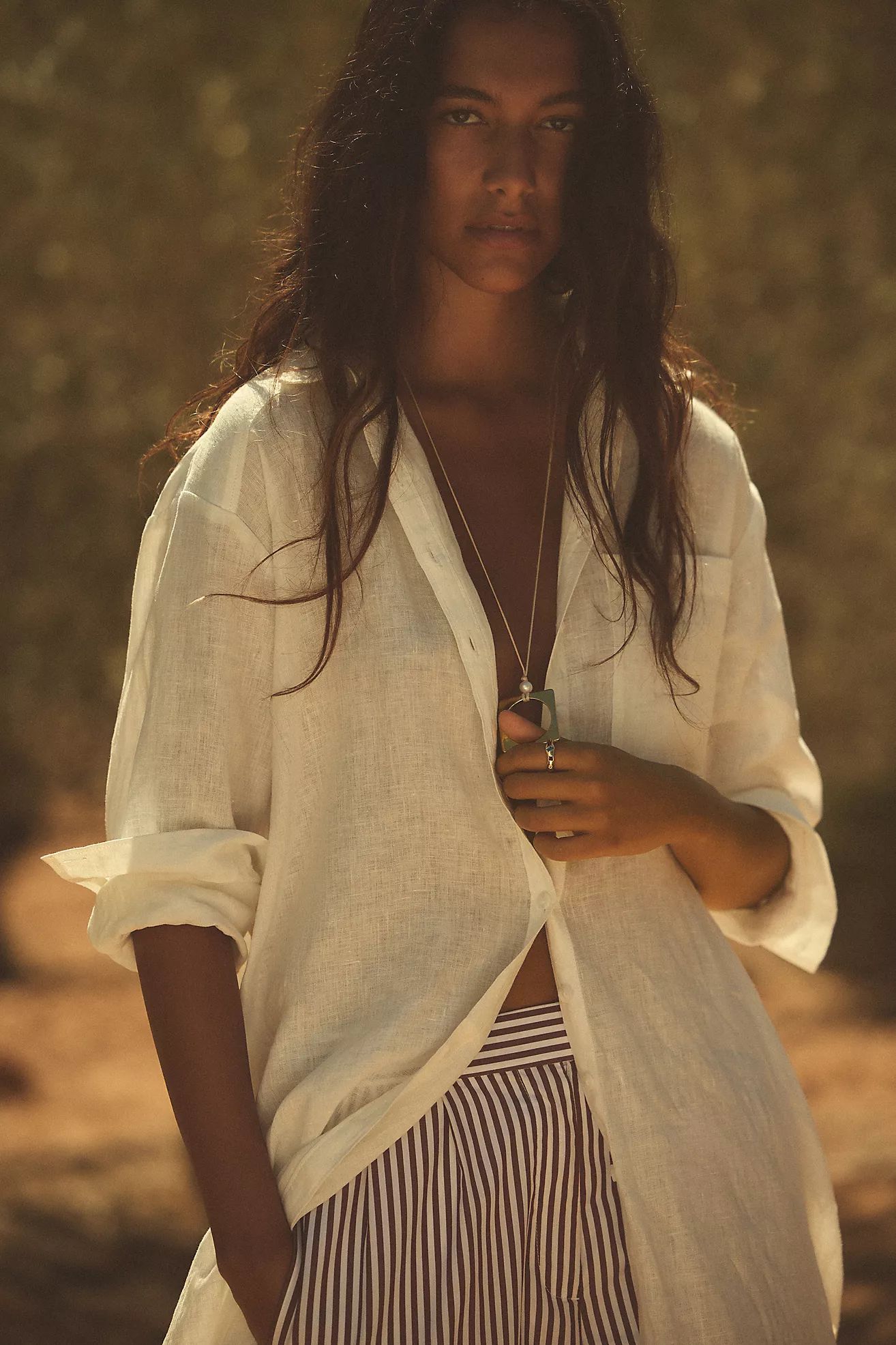 Relaxed Buttondown Linen Tunic | Anthropologie (US)