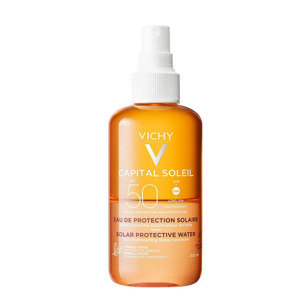 Capital Soleil Vichy Água Solar Protetora Iluminadora FPS 50 Spray 200ml | Drogaria Araujo (BR)