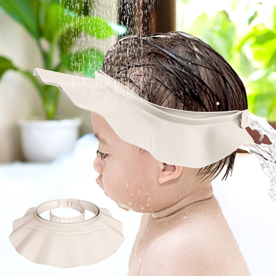 Baby Shower Cap Bathing Cap Safe Silicone Protection Bath Cap Soft Adjustable Visor Hat for Prote... | Amazon (US)