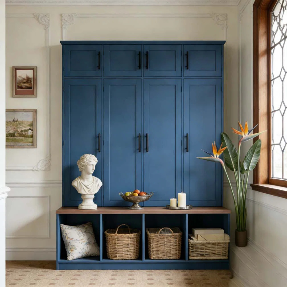 Hall Tree with 4 Hidden Hanging Hooks,Seating Bench with 8 Doors | Wayfair North America