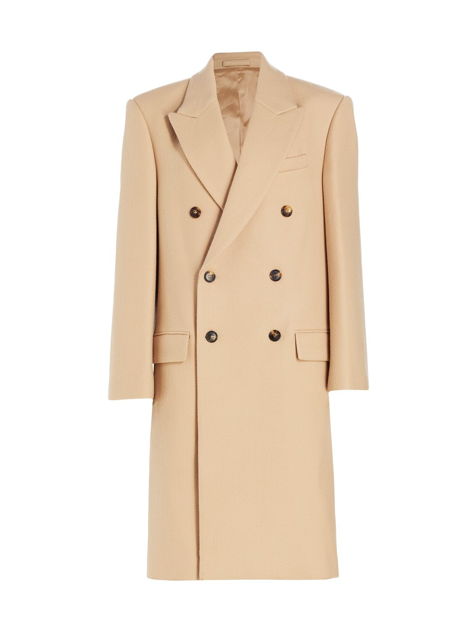 Women's Hailey Bieber Double-Breasted Wool Coat - Biscuit - Size XL | Saks Fifth Avenue