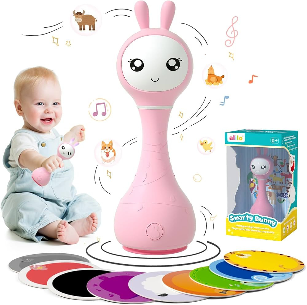 alilo Smarty Bunny Baby Rattle Musical Light Up Toys, Infants Newborns Baby Toys 0-3-6-12-18-24 M... | Amazon (US)