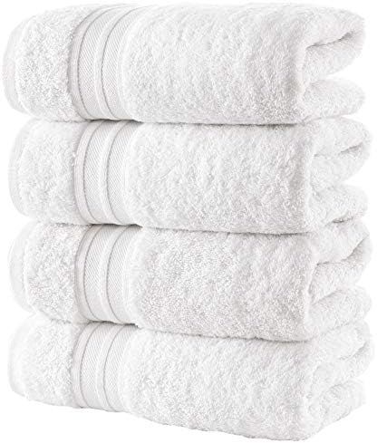 Amazon.com: Hammam Linen White Hand Towels 4-Pack - 16 x 30 Turkish Cotton Premium Quality Soft a... | Amazon (US)