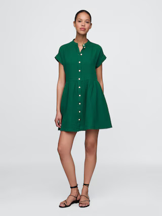 Cotton Gauze Mini Shirtdress | Gap (US)