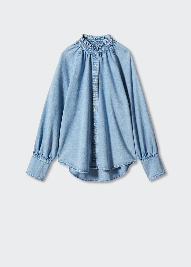 Puffed sleeves denim shirt | MANGO (US)