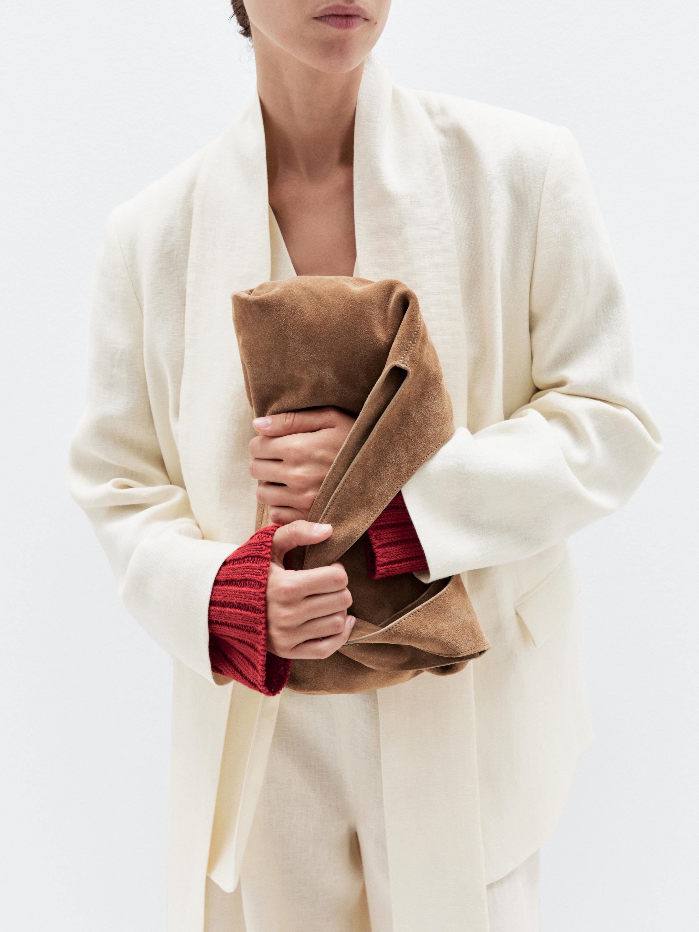 Medium split leather lady bag | Massimo Dutti UK