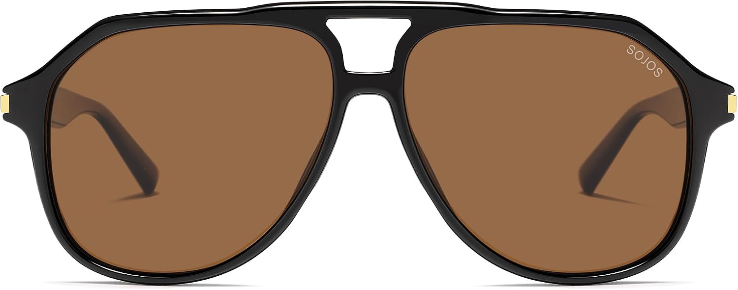 SOJOS Tangle Free Trendy Polarized Aviator Sunglasses for Women Men,X-Large | Amazon (US)