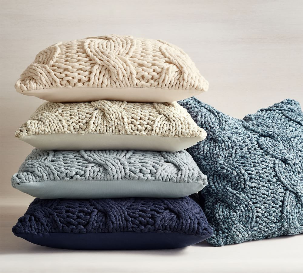 Colossal Handknit Pillow Covers | Pottery Barn (US)