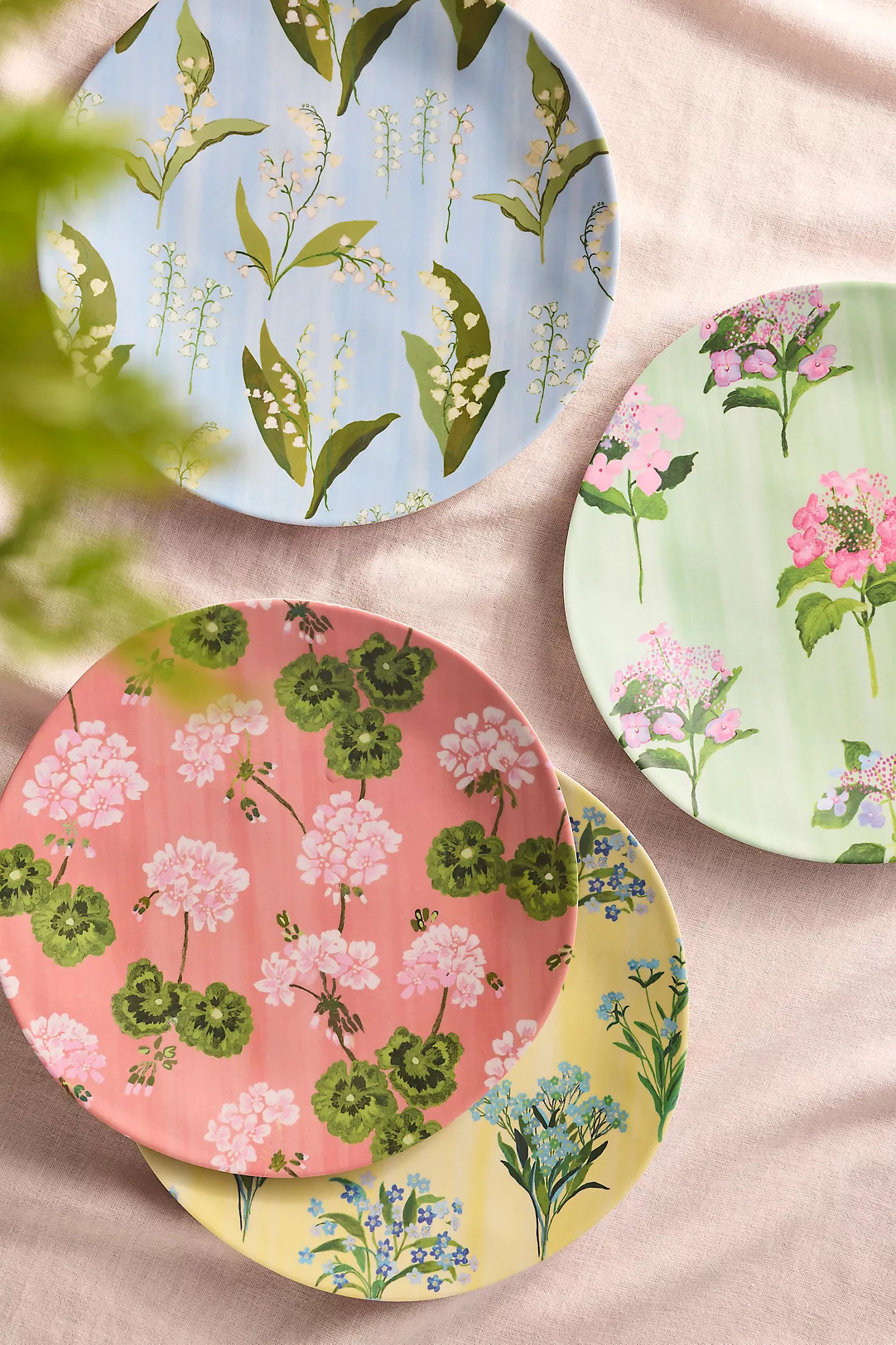 Floral Melamine Dinner Plates, Set of 4 | Anthropologie (US)