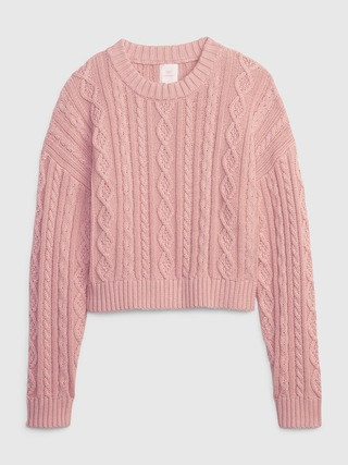 Gap × LoveShackFancy Kids Cable-Knit Cropped Sweater | Gap (US)
