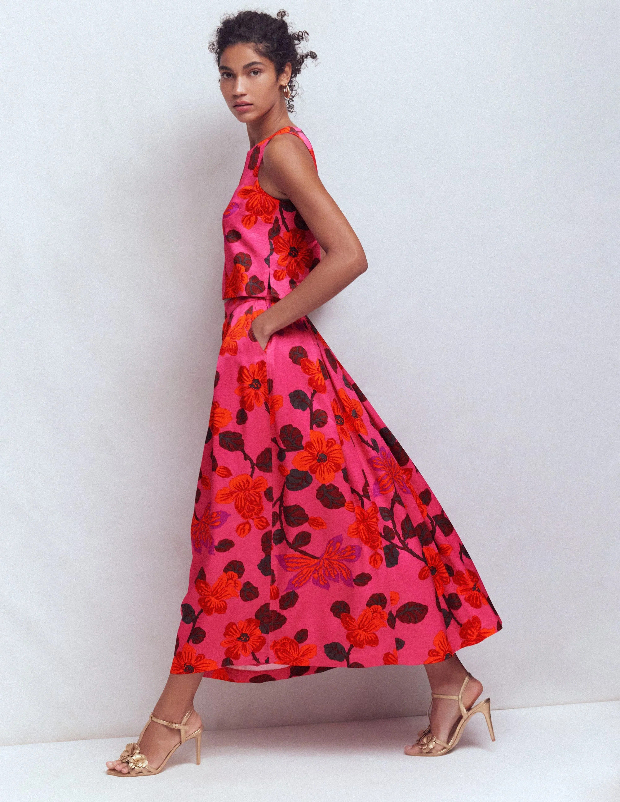 Verity Maxi Skirt-Pink, Elaborate Blossom | Boden (US)