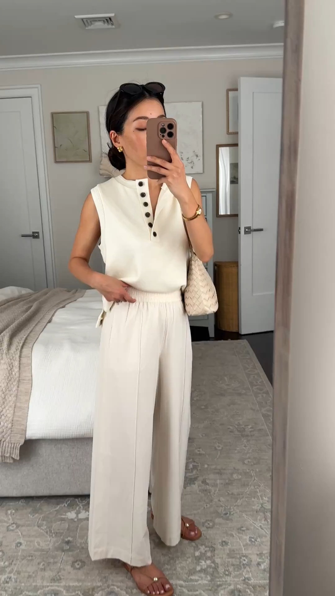 Not a matching set but so cute together. Size info below! 
• Doublesoft tank xxs. The Gracee linked below is also wonderful for petites. 
• Breezily wide leg pant XXS in the 25” crop length - TTS, 11” high rise, 12.25” across waist. Very light, airy, machine washable. 
• Loeffler Randall sandals 5.5, took my bigger half 
• Anthropologie bag 

Summer hot weather travel, Lululemon, busy mom style, petite friendly airport travel pants, athleisure, errands

#LTKPetite #LTKmomlife #LTKTravel