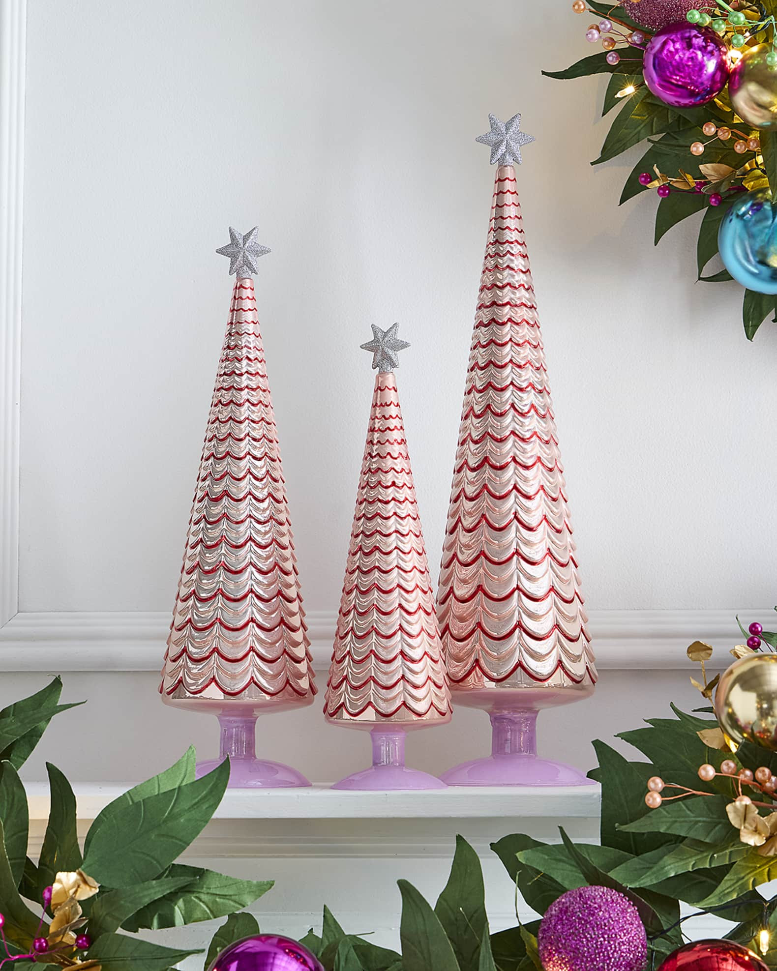 New Pink and Red Trees, Set of 3 | Neiman Marcus