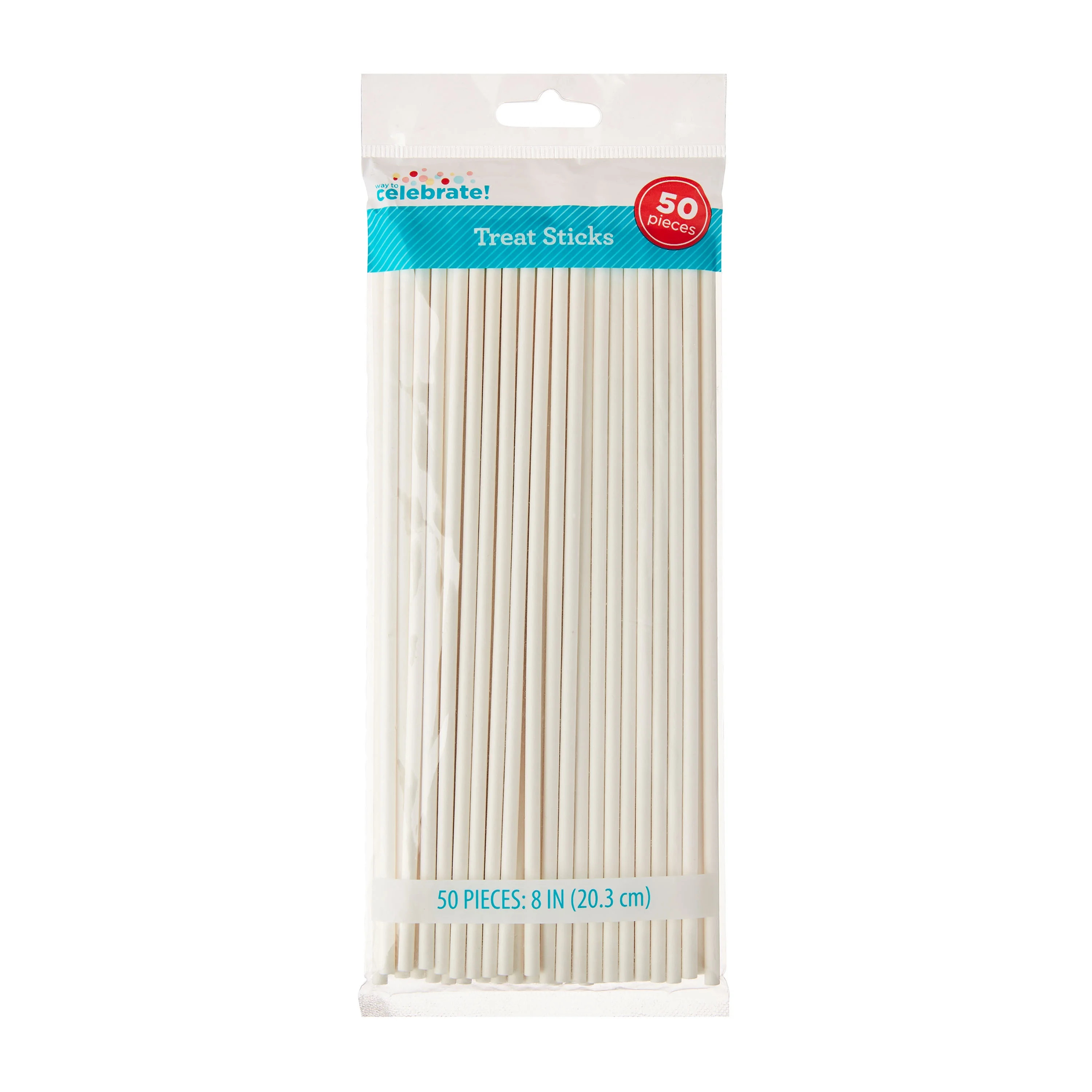 8" White Paper Treat Sticks, 50 Count, by Way To Celebrate | Walmart (US)