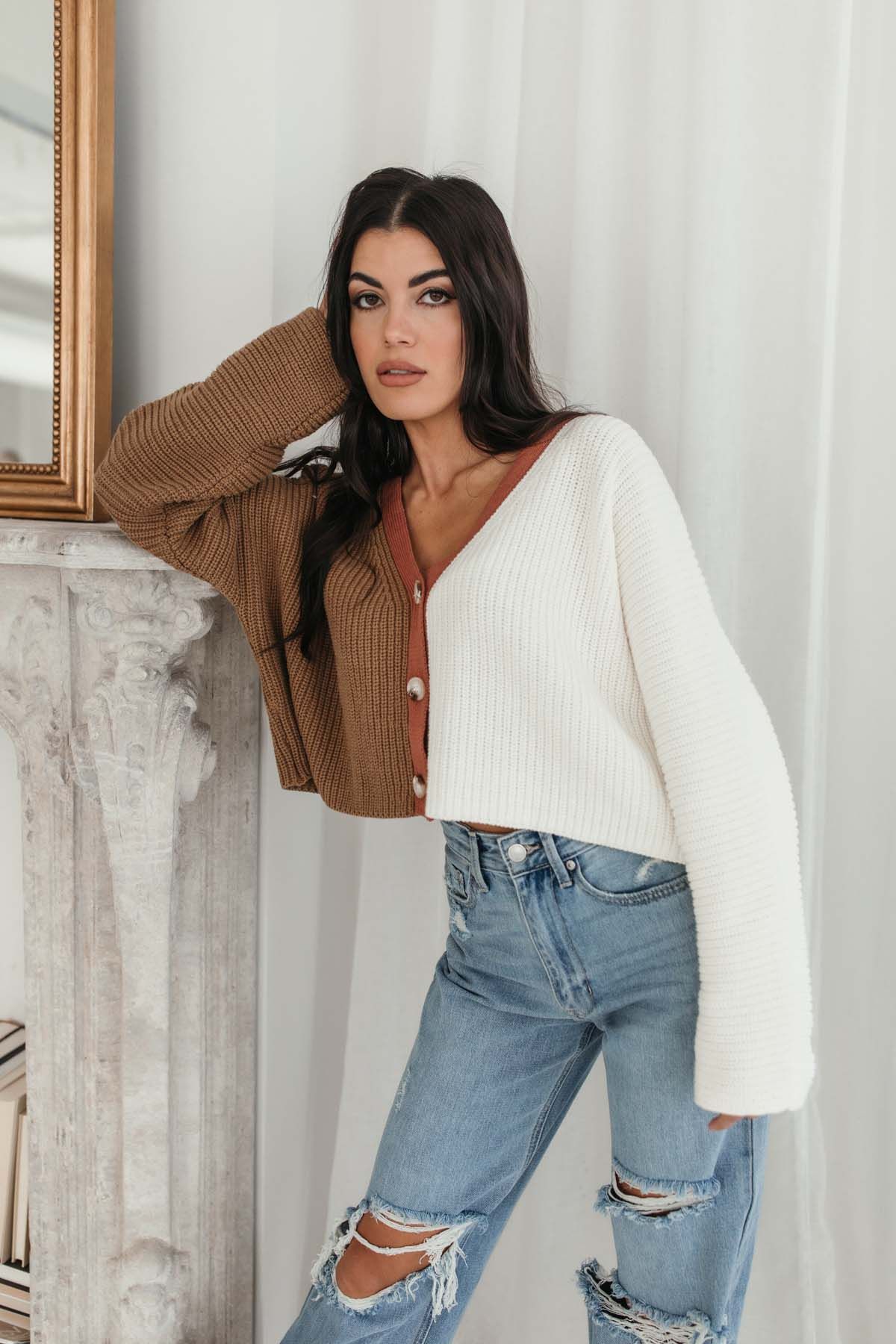 Taylor Two-Tone Cropped Cardigan - FINAL SALE | The Post