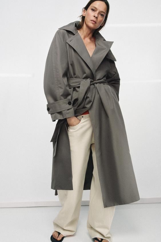 ZW COLLECTION OVERSIZED BELTED TRENCH COAT | Zara US