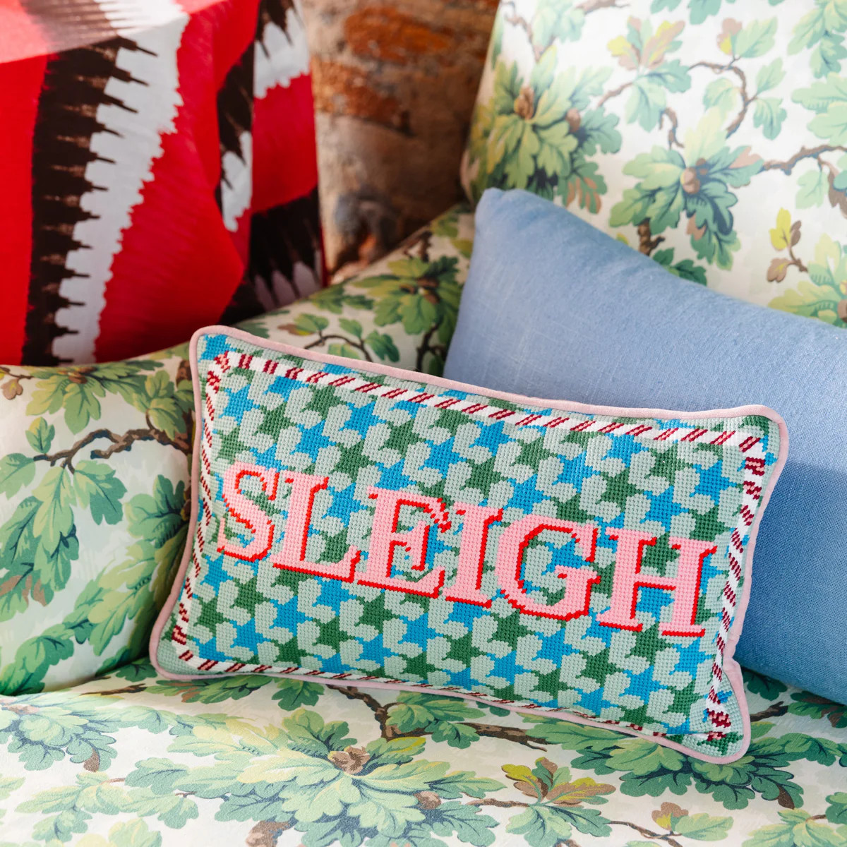 Furbish Studio - Sleigh Needlepoint Pillow | Furbish Studio