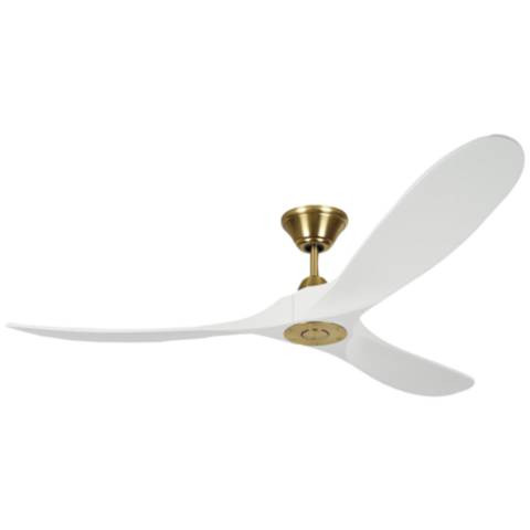 60" Visual Comfort Maverick Brass and White Ceiling Fan with Remote - #88A80 | Lamps Plus | Lamps Plus