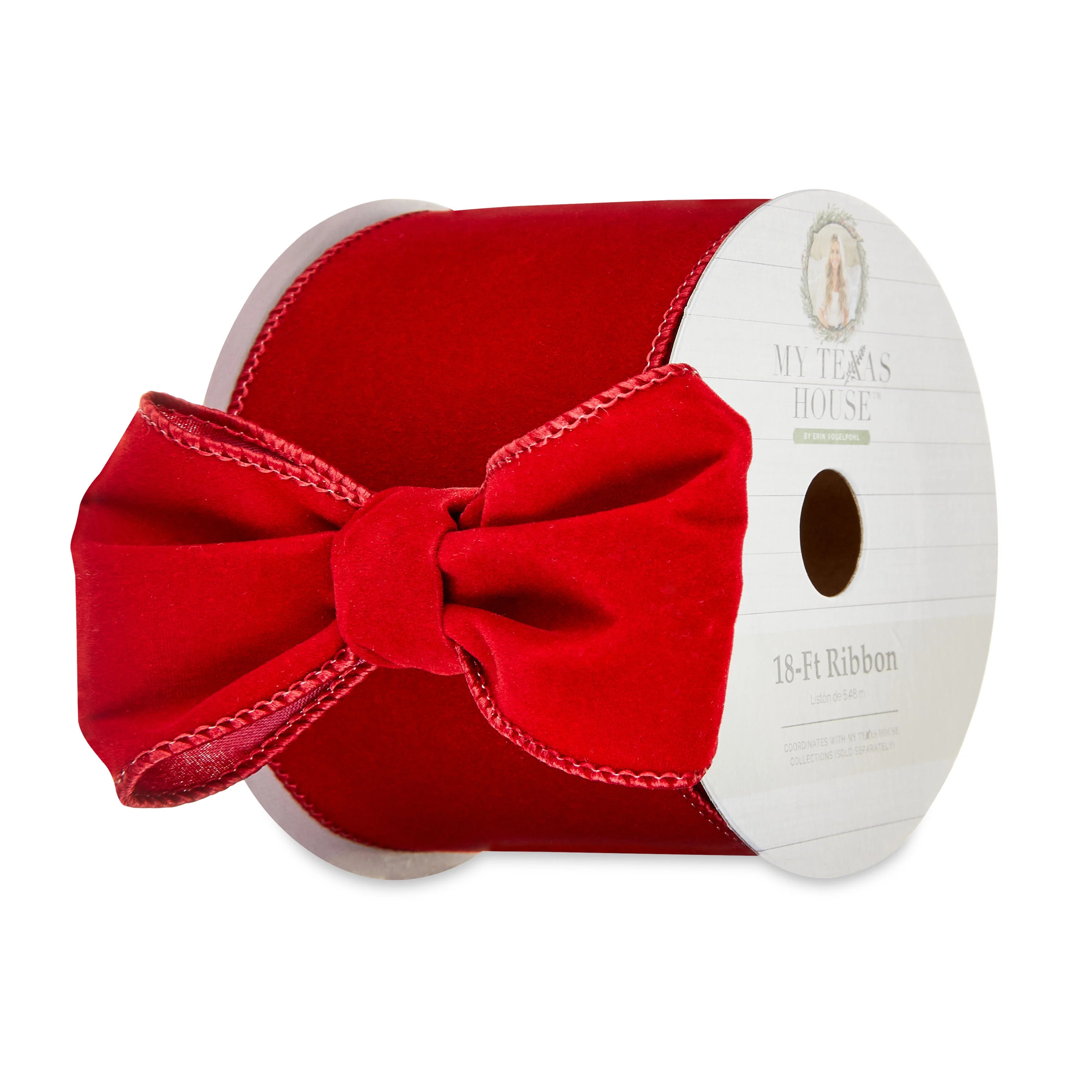 My Texas House Reversible Red Velvet Ribbon, 18‘ | Walmart (US)