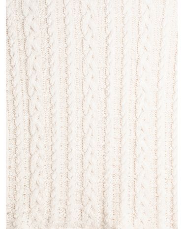 Chenille Cable Knit Throw With Faux Fur Back | Marshalls