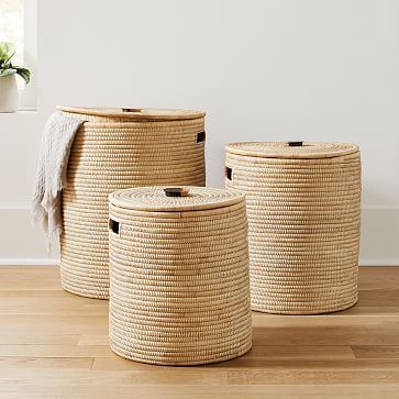 Wooden Handle Hamper Baskets | West Elm (US)