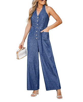 Women's Denim Daze Wide Leg Jumpsuit | Macy's