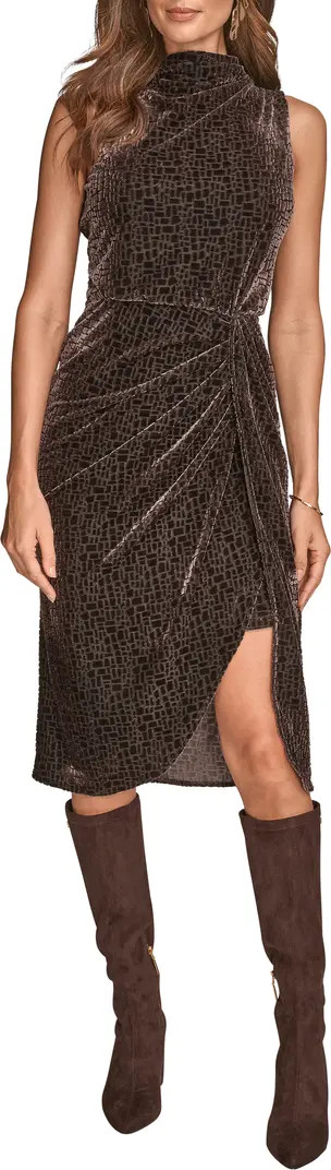 Geo Velvet Burnout Sleeveless Midi Dress | Nordstrom