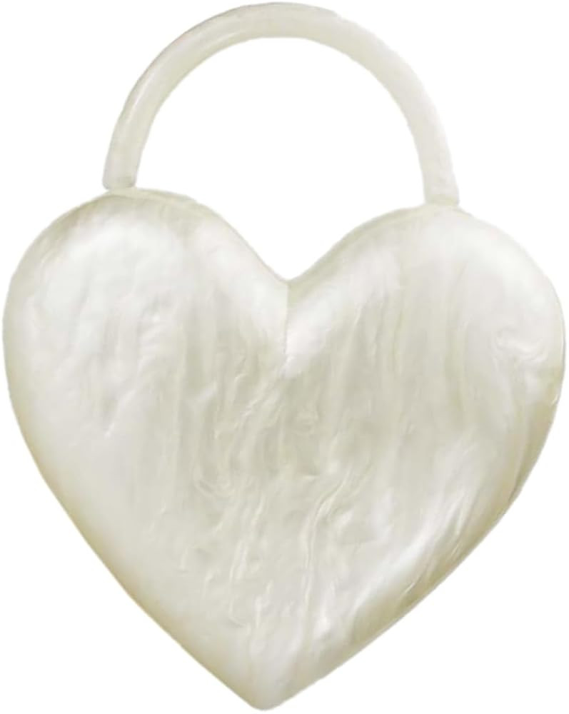 Stylish Women Acrylic Evening Clutch Heart Shape Handbag Amber Top Handle Purse Bag for Party Pro... | Amazon (US)