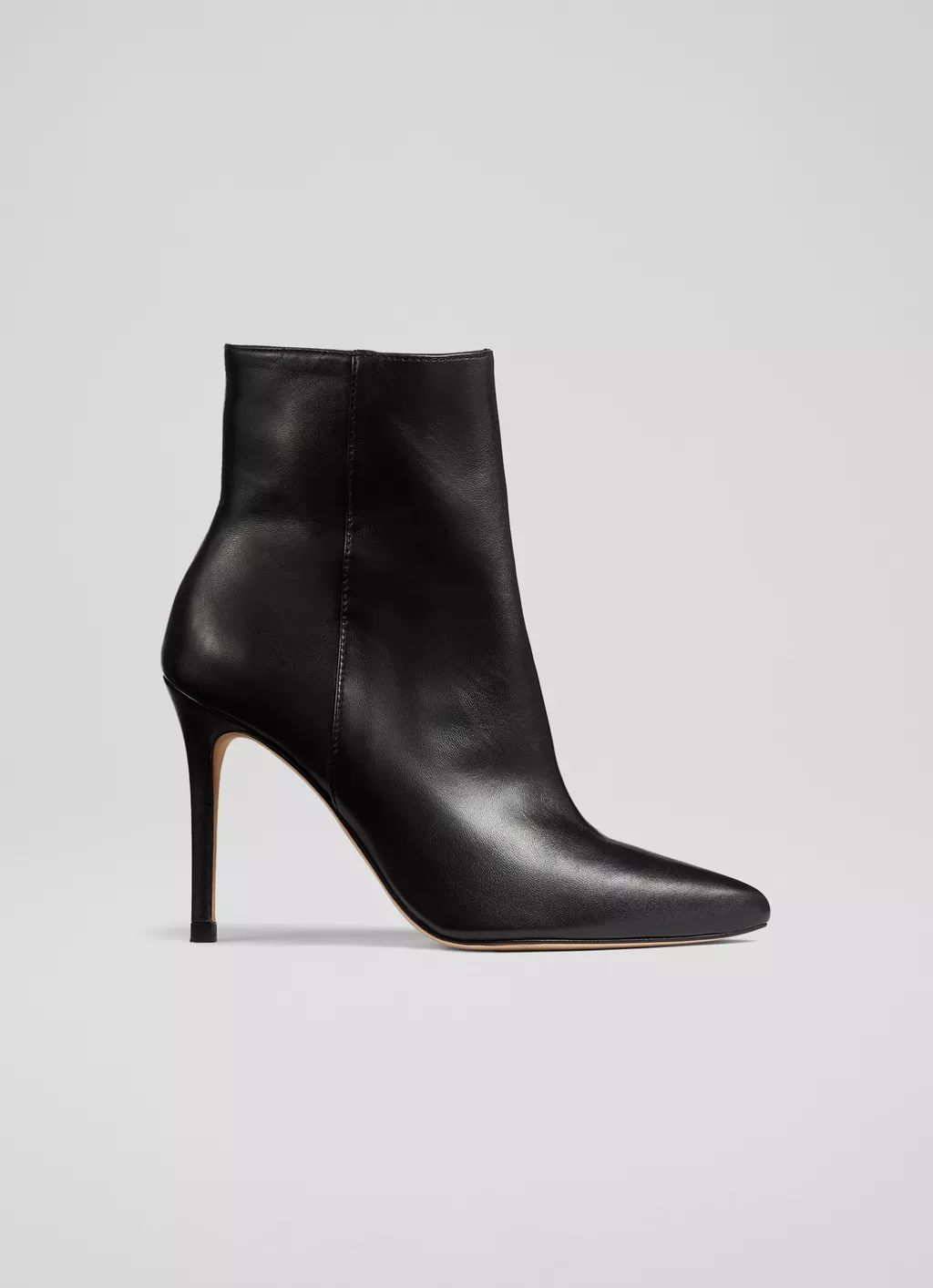 Cleo Black Leather Pointed Stiletto Ankle Boots | L.K. Bennett (UK)