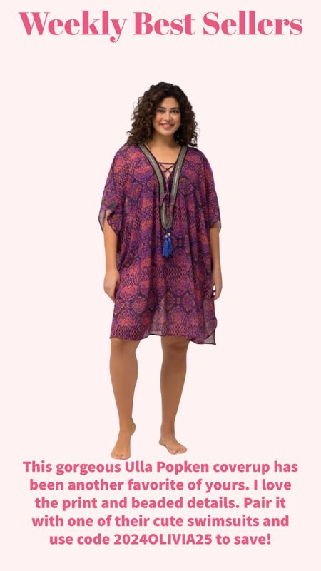 This gorgeous Ulla Popken coverup has been another favorite of yours. I love the print and beaded details. Pair it with one of their cute swimsuits and use code 2024OLIVIA25 to save!

#LTKplussize #LTKswim #LTKfindsunder100