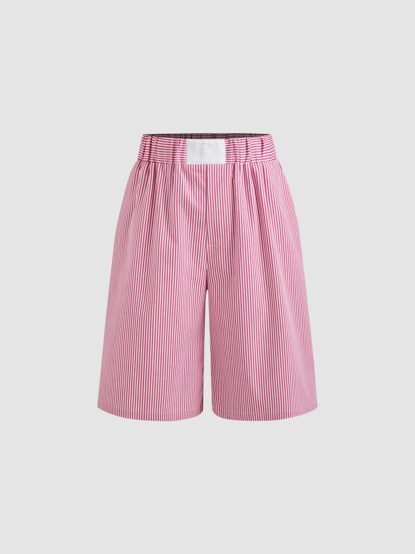 Woven Cotton Cotton-blend Mid Rise Striped Bermuda Shorts For Daily Casual | Cider