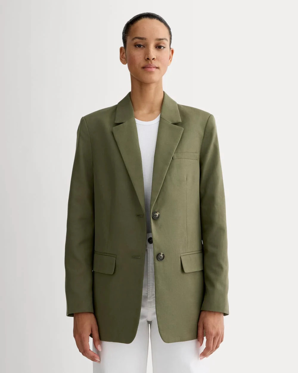 Women's Oversized Blazer in Buttersmooth by Everlane in Olive, Size 0 | Everlane