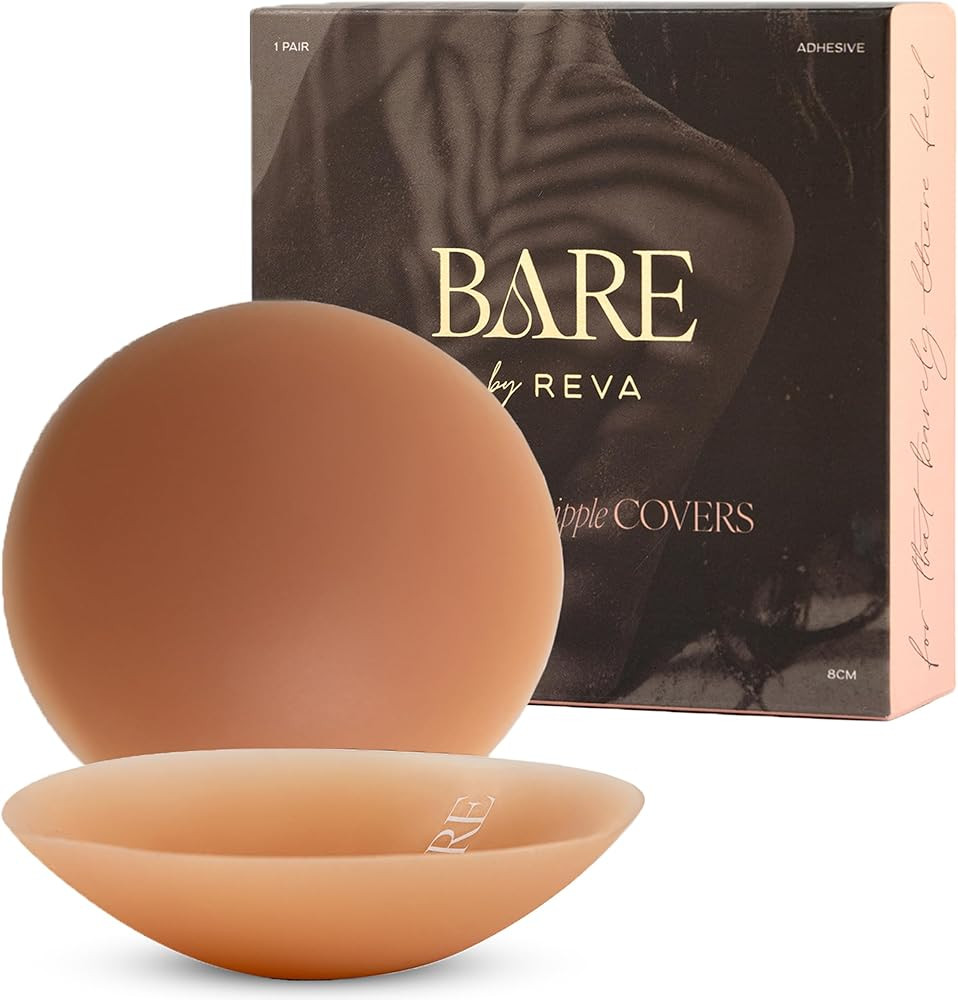 BARE by REVA Premium Nipple Covers 100x Use - Adhesive Silicone Nipple Pasties with Travel Box - ... | Amazon (US)